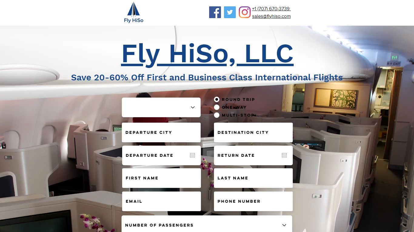 Fly HiSo, LLC - Save 20-60% Off First And Business Class International ...